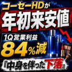 コーセーHDが年初来安値 ― 1Q営業利益84%減という「中身を伴った下落」をどう読むか